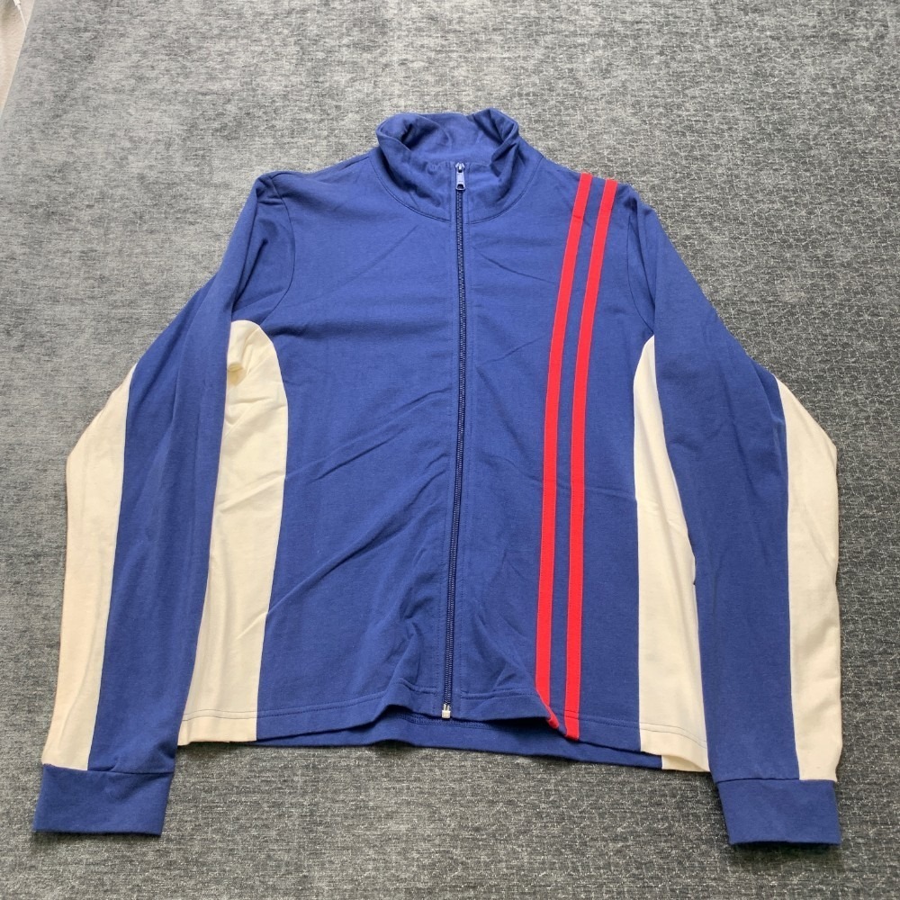 Tommy Hilfiger Track Jacket Men XL Blue Cotton Stretch Full Zip Athletic Outdoor